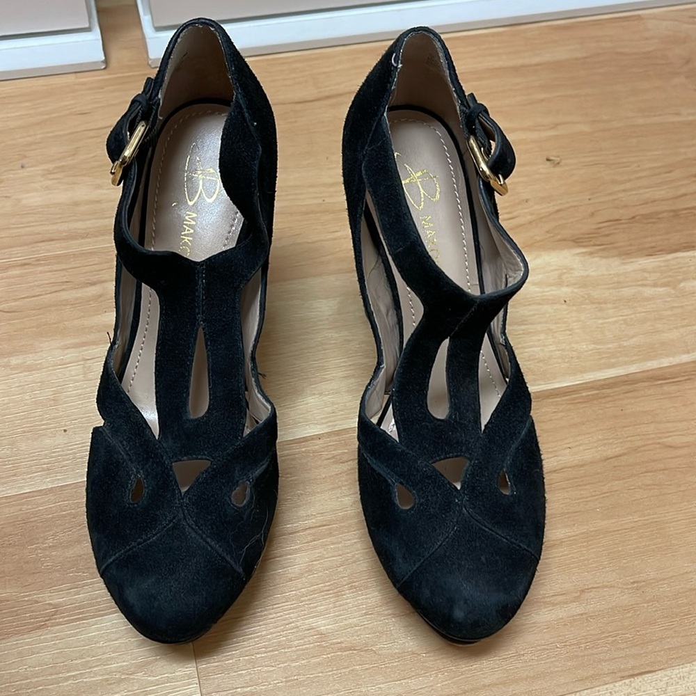 Suede platform heels